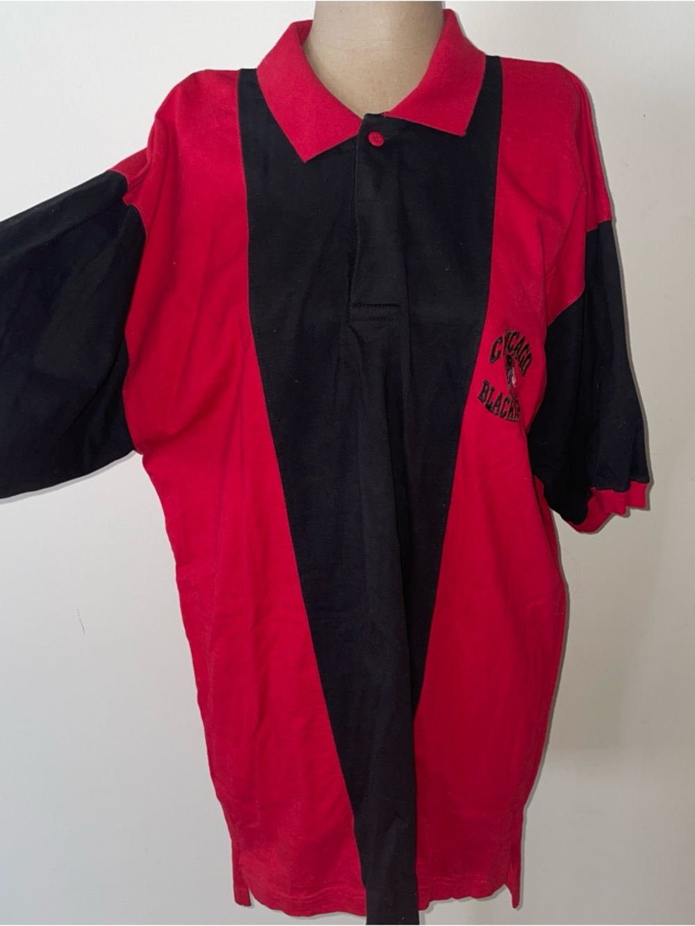 90s VNTGE Chicago Blackhawks-collared-sports-tee SIZE‎ LARGE men’s